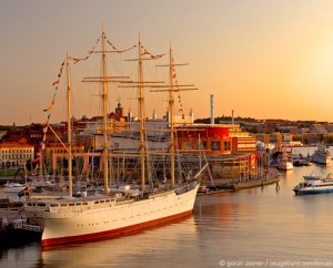 viaje a suecia, puerto gotemburgo, puesta de sol