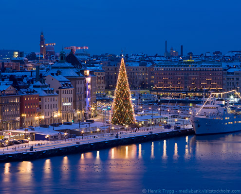 viaje a suecia estocolmo Skeppsbron navidad