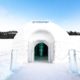 Estructura del Igloo Hotel construida con bloques de hielo en entorno nevado de Alta, Noruega